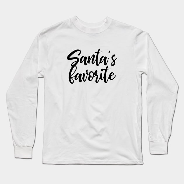 Santa's Favorite Long Sleeve T-Shirt by PeachAndPatches